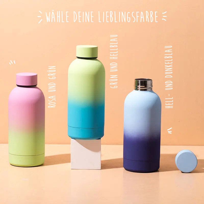 Bunte "Schulkind" Thermosflasche mit extra Stickern / personalisierbar