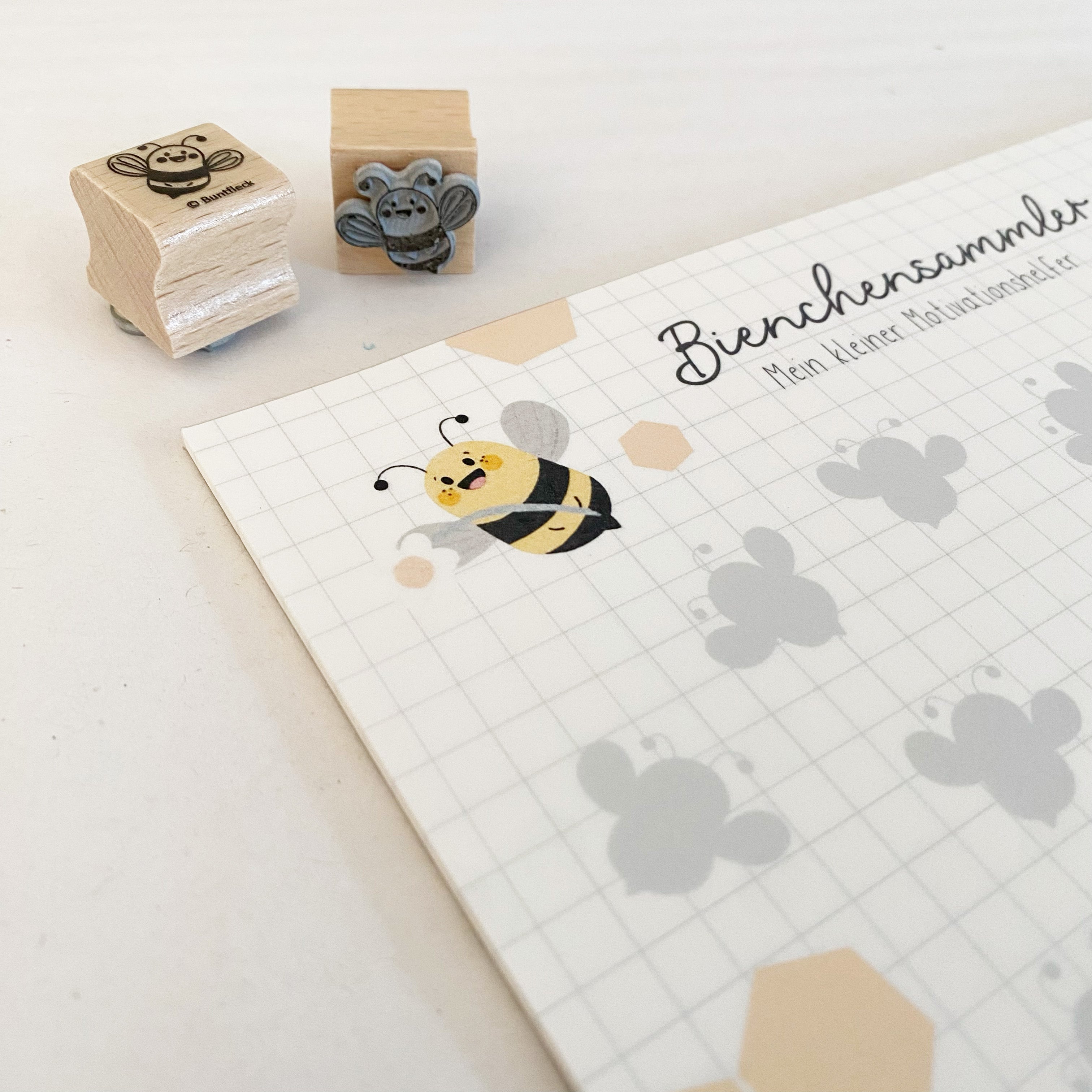 Bienchensammler Block mit Stempel - Countdown / Motivationstafel / Belohnungstafel/Motivationshelfer