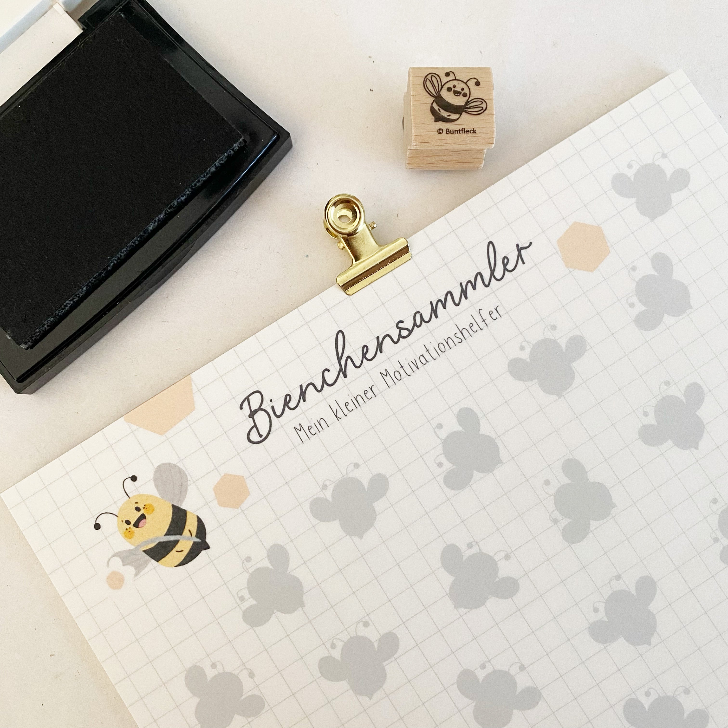 Bienchensammler Block mit Stempel - Countdown / Motivationstafel / Belohnungstafel/Motivationshelfer