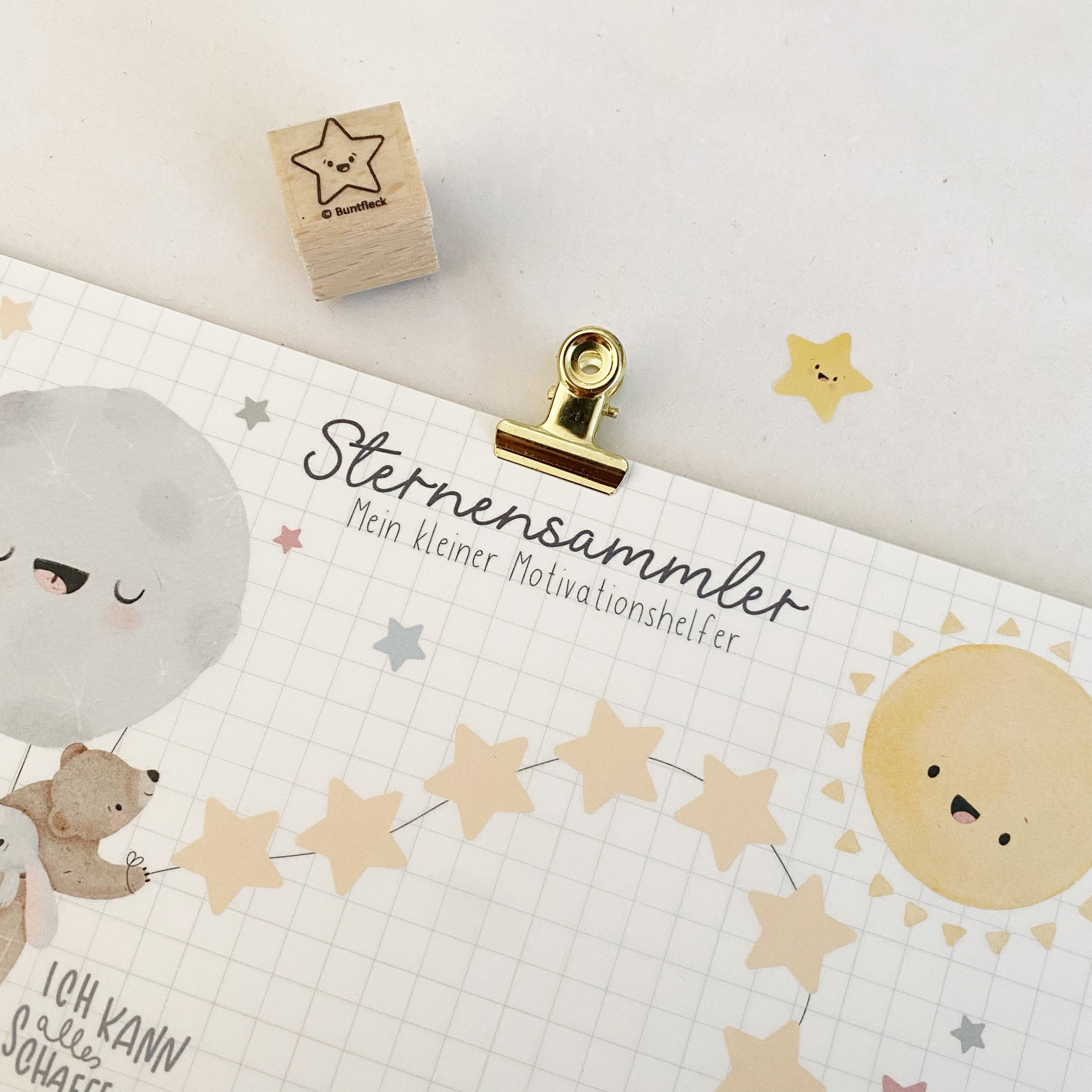 Sternensammler Block mit Stempel - Countdown / Motivationstafel / Belohnungstafel/Motivationshelfer